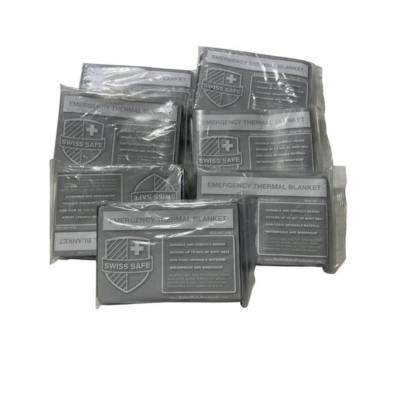 Swiss Safe Emergency Thermal Blanket 52" X 82" - Durable & Compact Design - Reta - Picture 1 of 2
